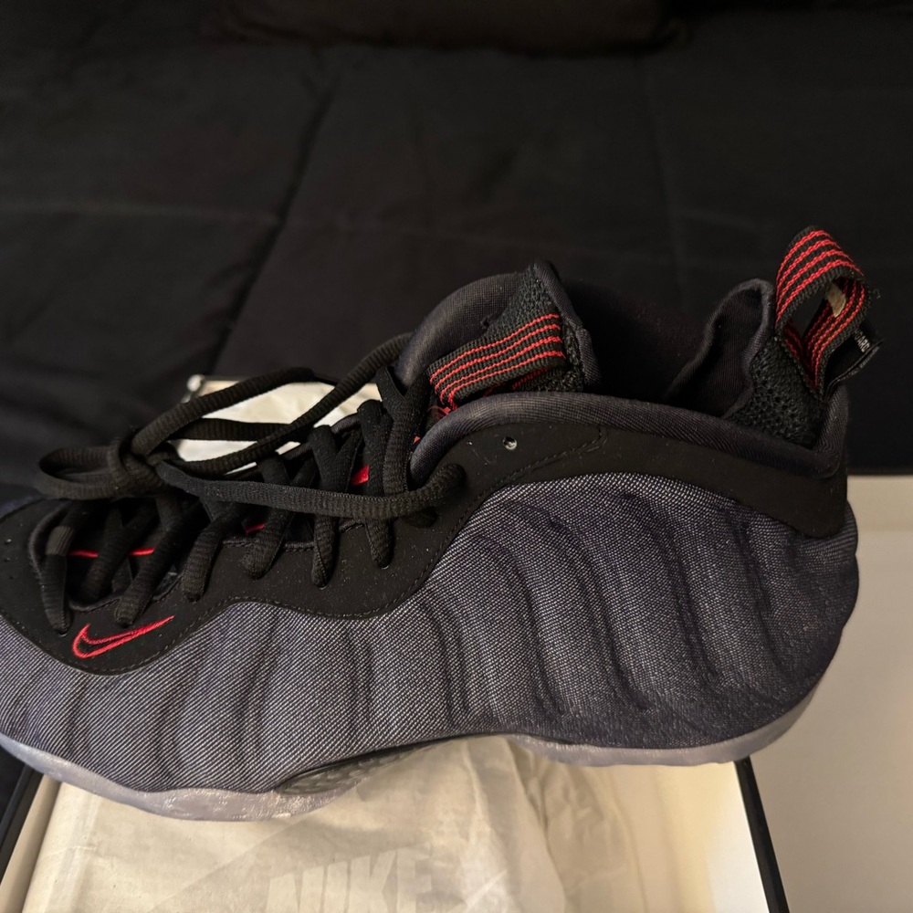 Nike Black and Red Foamposite Shoes